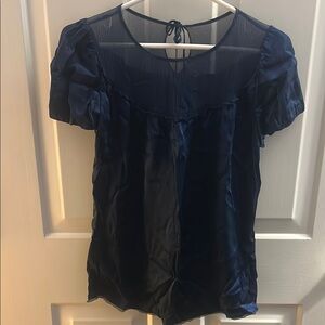 Royal Blue Tie Back Blouse